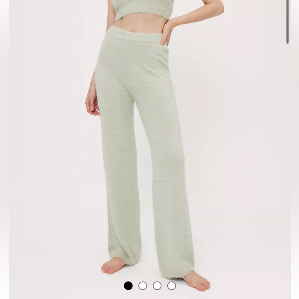 Nastygal Fluffy Racer Neck And Wide Leg Lounge pants